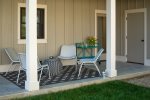 Covered rear porch seating